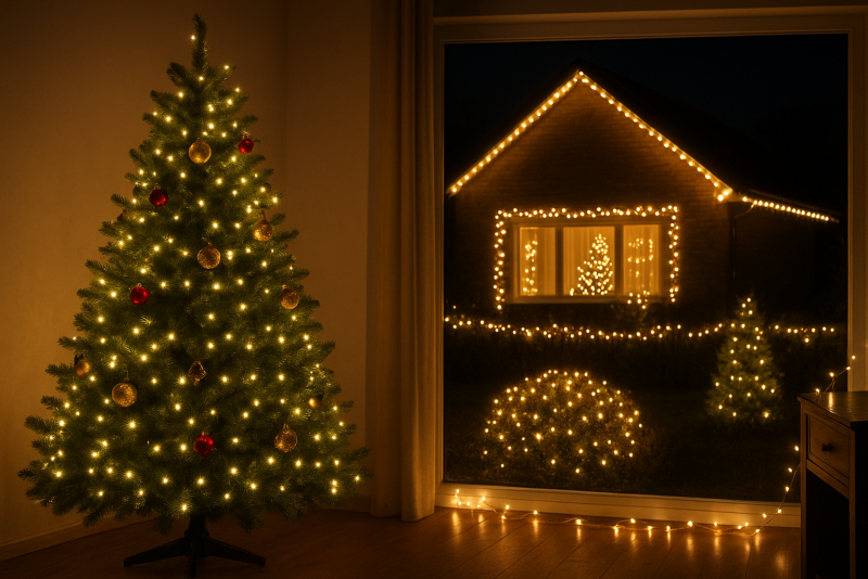 Kolik metrů světýlek potřebujete na vánoční stromek, střechu nebo zahradu?