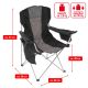 Skládací kempingová židle XL s chladící taškou, černá/šedá