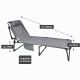 Skládací lehátko s polštářem, šedé, 189 x 63 x 34 cm