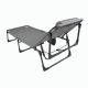 Skládací lehátko s polštářem, šedé, 189 x 63 x 34 cm