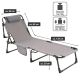 Skládací lehátko, šedé, polyester,  182 x 60 x 30 cm