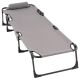 Skládací lehátko, šedé, polyester,  182 x 60 x 30 cm