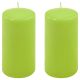 Zelená parafínová svíčka 15 cm, 65 h hoření, sada 2 ks
