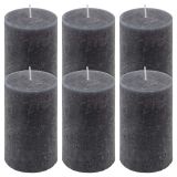 Antracit parafínová svíčka rustikální 11,5 cm, 40h sada 6 ks
