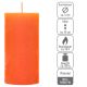 Oranžová parafínová svíčka rustikální 10 cm, 25 h, sada 8 ks