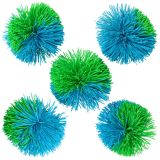Fuzzy míčky, 7 cm, zelená / modrá, 5 ks