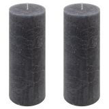 Antracit parafínová svíčka rustikální 20 cm, 90 h, sada 2 ks