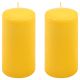Žlutá parafínová svíčka 15 cm, 65 h hoření, sada 2 ks