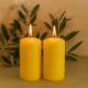 Žlutá parafínová svíčka 15 cm, 65 h hoření, sada 2 ks