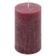 Bordó parafínová svíčka rustikální 11,5 cm, 40 h, sada 6 ks