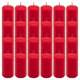 Červená parafínová svíčka 10 cm, 20 h hoření, sada 24 ks