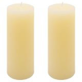 Krémová parafínová svíčka rustikální 20 cm, 90 h, sada 2 ks
