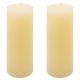 Krémová parafínová svíčka rustikální 20 cm, 90 h, sada 2 ks