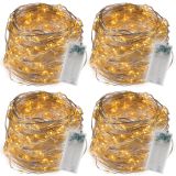 Sada 4  kusů světelných drátů 40 LED, teplá bílá