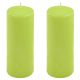 Zelená parafínová svíčka 20 cm, 80 h hoření, sada 2 ks