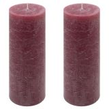 Bordó parafínová svíčka rustikální 20 cm, 90 h, sada 2 ks