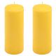 Žlutá parafínová svíčka 20 cm, 80 h hoření, sada 2 ks