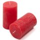 Červená parafínová svíčka rustikální 11,5 cm, 40h sada 12 ks