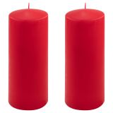 Červená parafínová svíčka 25 cm, 180 h hoření, sada 2 ks