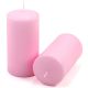 Růžová parafínová svíčka 15 cm, 65 h hoření, sada 2 ks