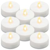 Sada čajových svíček na baterie, s časovačem, bílé, 8 ks