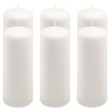 Bílá parafínová svíčka 20 cm, 80 h hoření, sada 6 ks