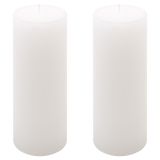 Bílá parafínová svíčka rustikální 20 cm, 90 h, sada 2 ks