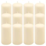 Krémová parafínová svíčka 11,5 cm, 30 h hoření, sada 12 ks