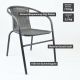 Sada zahradních bistro židlí, stohovatelná, šedá, 2 ks
