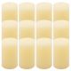 Krémová parafínová svíčka rustikální 11,5cm, 40h, sada 12 ks