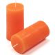 Oranžová parafínová svíčka rustikální 10 cm, 25h, sada 16 ks