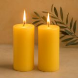 Žlutá parafínová svíčka 25 cm, 180 h hoření, sada 2 ks