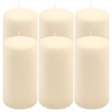 Krémová parafínová svíčka 15 cm, 65 h hoření, sada 6 ks