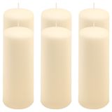 Krémová parafínová svíčka 20 cm, 80 h hoření, sada 6 ks