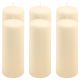 Krémová parafínová svíčka 20 cm, 80 h hoření, sada 6 ks