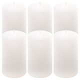Bílá parafínová svíčka rustikální 11,5 cm, 40 h, sada 6 ks