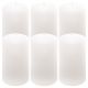 Bílá parafínová svíčka rustikální 11,5 cm, 40 h, sada 6 ks