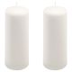 Bílá parafínová svíčka 20 cm, 80 h hoření, sada 2 ks