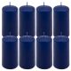 Modrá parafínová svíčka 10 cm, 20 h hoření, sada 8 ks