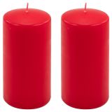Červená parafínová svíčka 15 cm, 65 h hoření, sada 2 ks