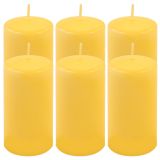 Žlutá parafínová svíčka 11,5 cm, 30 h hoření, sada 6 ks
