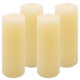Krémová parafínová svíčka rustikální 20 cm, 90 h, sada 4 ks