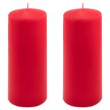 Červená parafínová svíčka 20 cm, 80 h hoření, sada 2 ks