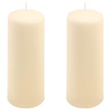 Krémová parafínová svíčka 20 cm, 80 h hoření, sada 2 ks