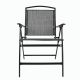 Sada zahradních židlí, černá, 90,5 x 57 x 65,5 cm, 2 ks