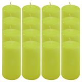 Světle zelená parafínová svíčka 10 cm, 20h hoření sada 16 ks