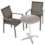 Zahradní set bistro stolu a 2 stohovatelných židlí, antracit