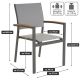 Zahradní set bistro stolu a 2 stohovatelných židlí, šedá