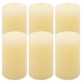 Krémová parafínová svíčka rustikální 11,5 cm, 40h, sada 6 ks
