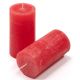 Červená parafínová svíčka rustikální 10 cm, 25 h, sada 16 ks